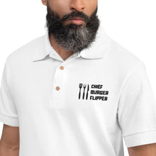 Load image into Gallery viewer, "Chief Burger Flipper" Dad Polo