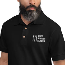 Load image into Gallery viewer, "Chief Burger Flipper" Embroidered Dad Polo
