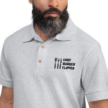 Load image into Gallery viewer, "Chief Burger Flipper" Dad Polo
