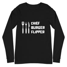 Load image into Gallery viewer, "Chef Burger Flipper" Long Sleeve Tee
