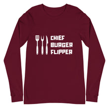 Load image into Gallery viewer, "Chef Burger Flipper" Long Sleeve Tee
