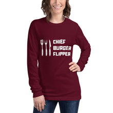 Load image into Gallery viewer, "Chef Burger Flipper" Long Sleeve Tee
