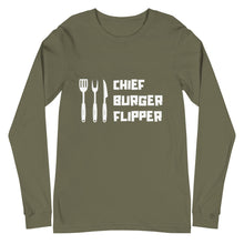 Load image into Gallery viewer, "Chef Burger Flipper" Long Sleeve Tee
